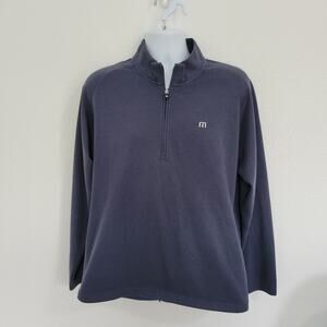 Travis Mathew Men's Blue 1/4 Zip Pullover Active Golf Jacket w/ Pockets Size L
